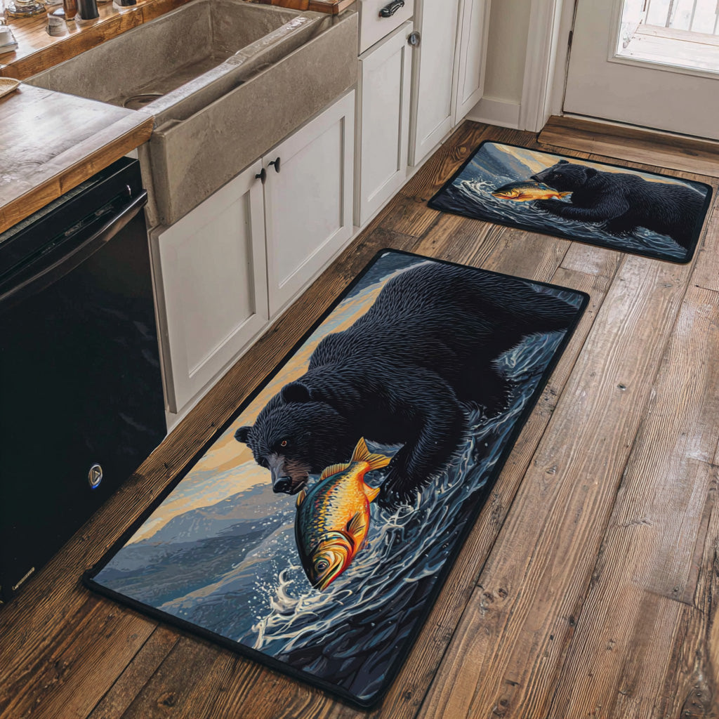 Non-slip kitchen rug with stream and nature NCU0TD1417