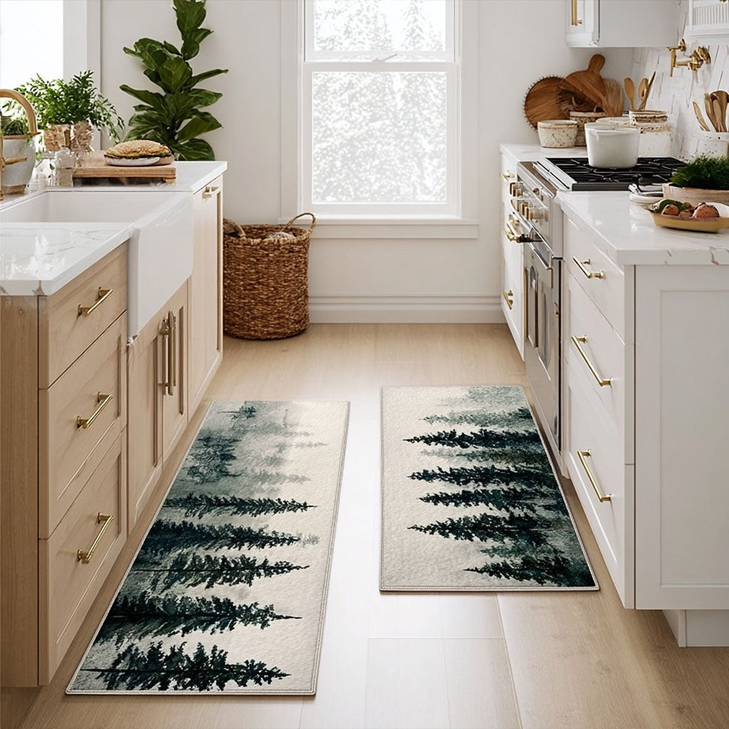 Non-slip kitchen rug with stream and nature NCU0DK11535
