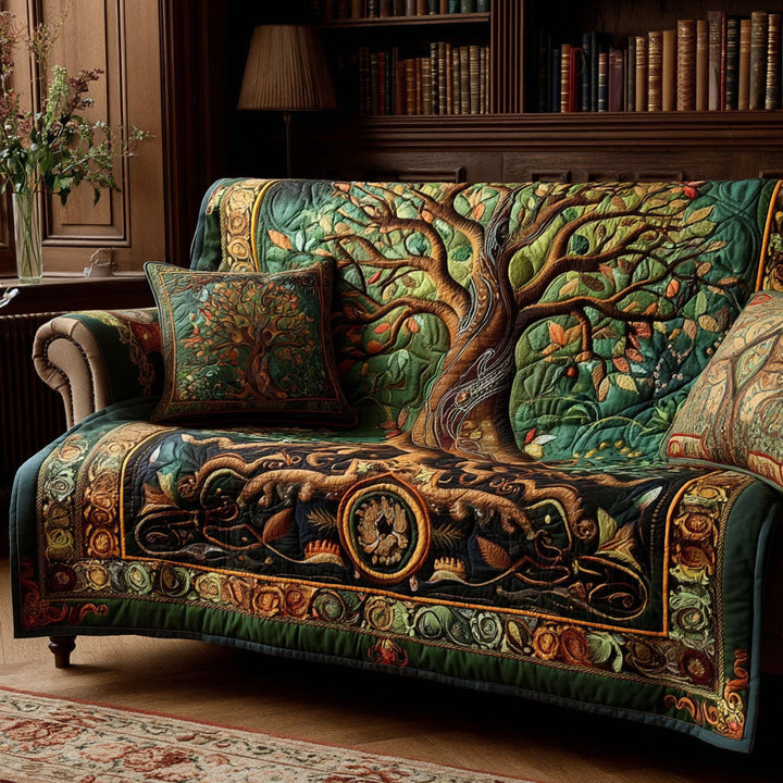 Quilted sofa cover with roots of nature NCU0NT11847