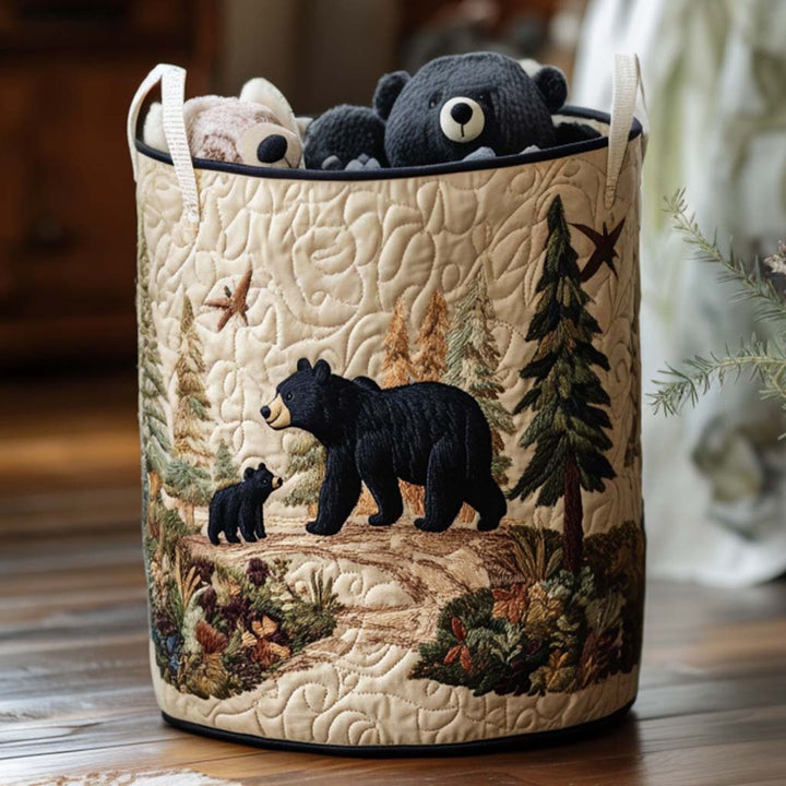 Quilted laundry basket in rustic style NCU0NNT1218