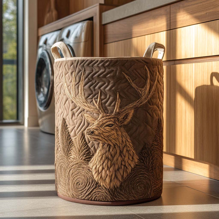Quilted laundry basket with deer NCU0QN047