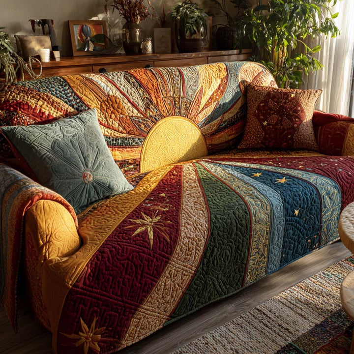 Quilted patchwork sofa cover at dawn NCU0XD2062