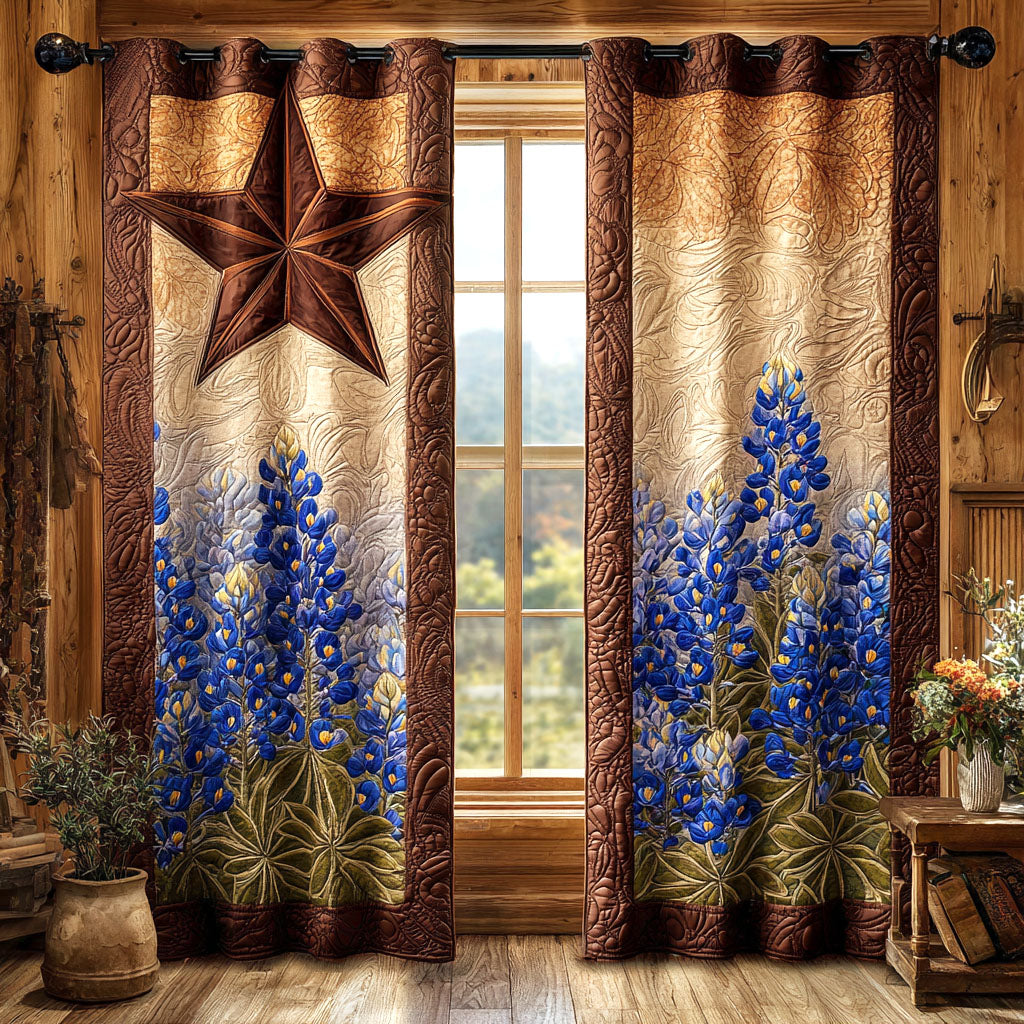 Quilted Curtains Rustic Star Bloom NCU0TV1393