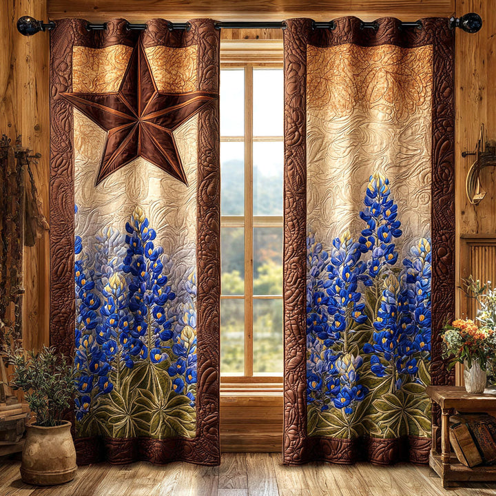 Quilted Curtains Rustic Star Bloom NCU0TV1393