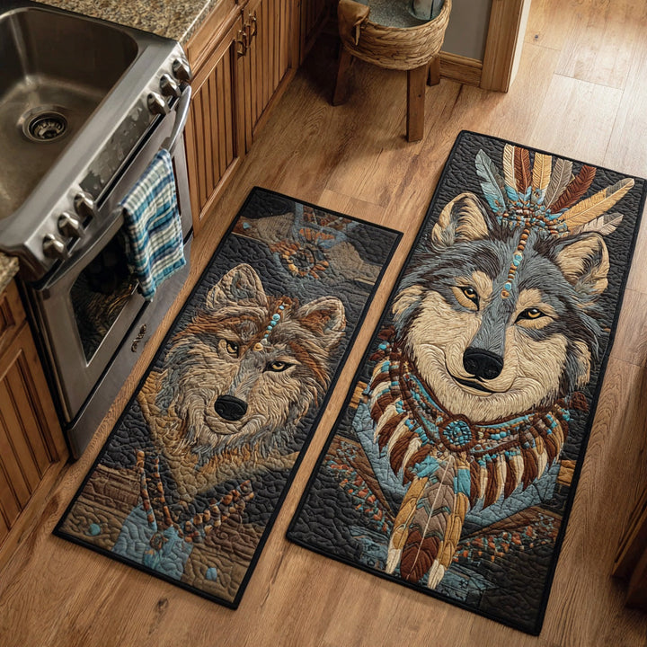 Non-slip kitchen rug with howling wolf NCU0TD1431