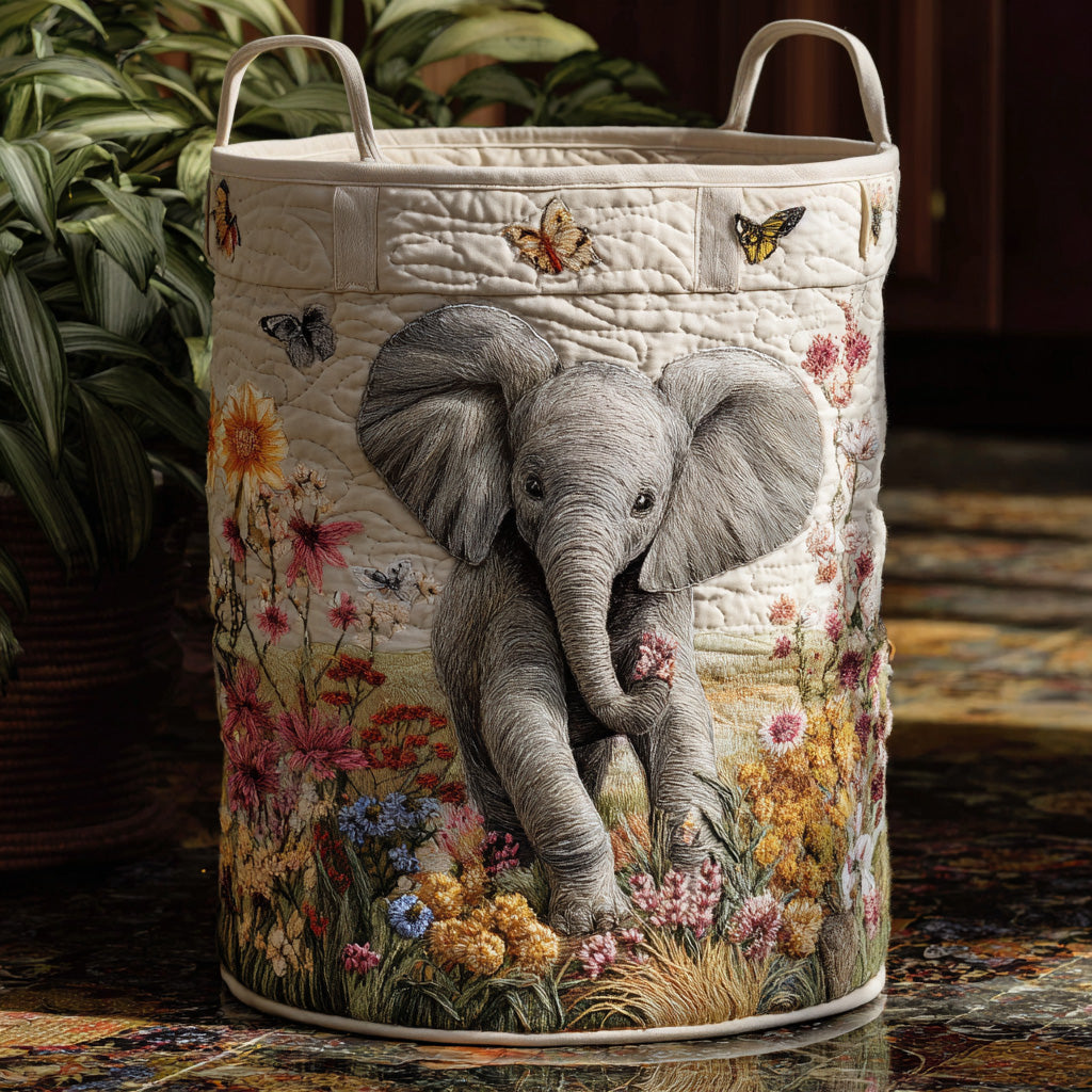 Padded laundry basket with safari pattern NCU0DV787