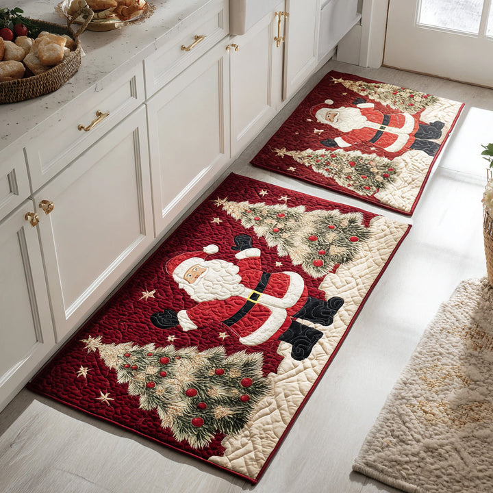 Non-slip Christmas Kitchen Mat with Santa Claus NCU0DV8496