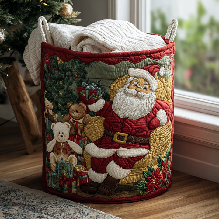Quilted laundry basket with Santa Claus NCU0QN058