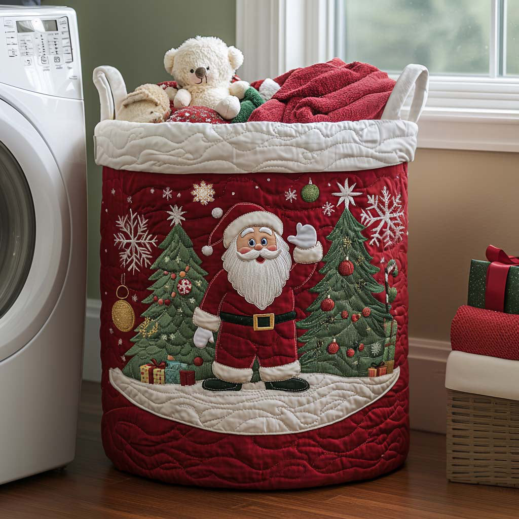 Quilted laundry basket with Santa Claus NCU0NNT1570