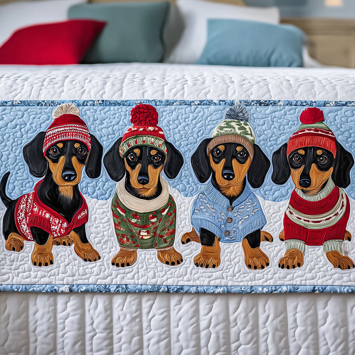 Christmas Quilted Dachshund Bed Cover NCU0TH3542
