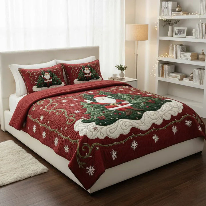3-Piece Elastic Bedding Set - Santa&
