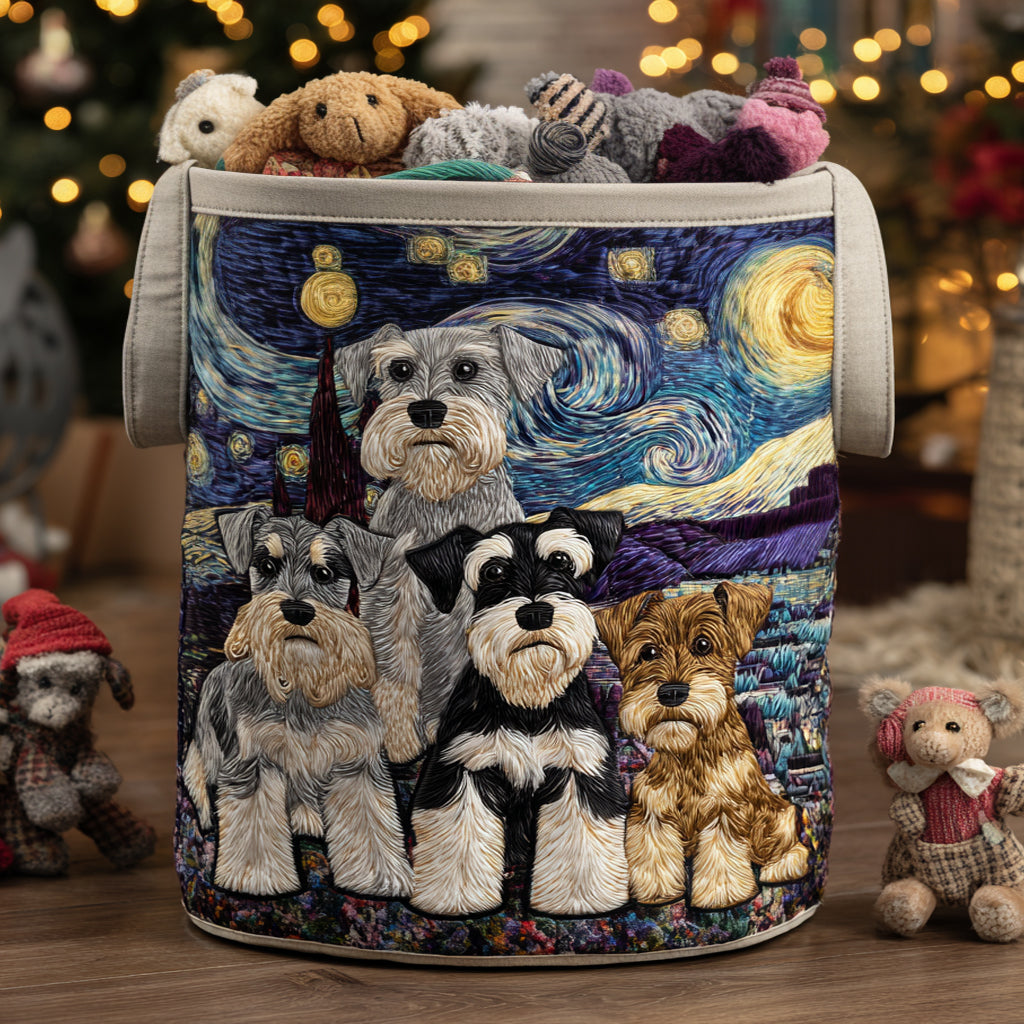 Quilted laundry basket with Schnauzer NCU0DV1089