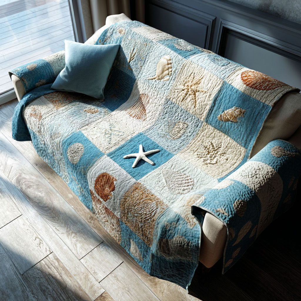 Quilted sofa cover with marine pattern NCU0PT10925