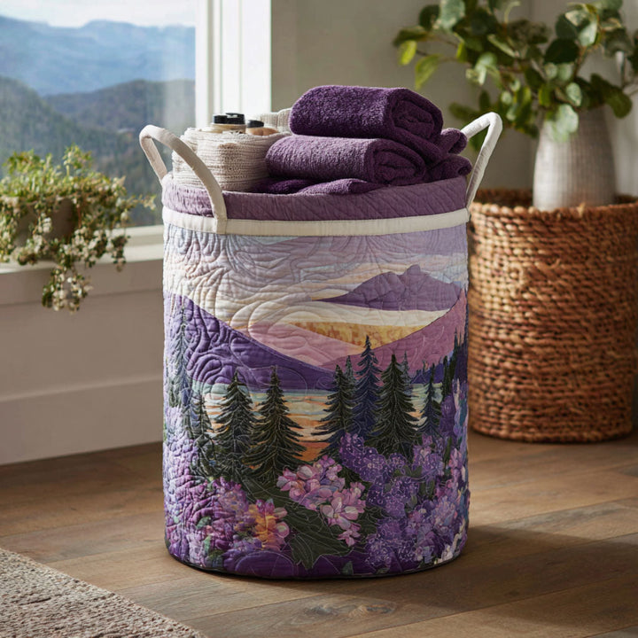 Quilted laundry basket with floral pattern NCU0PTT936