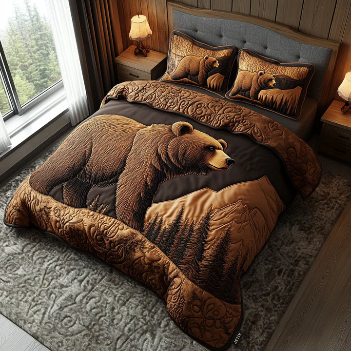 Quilted Bed Cover 3 Pieces - Wild Trails