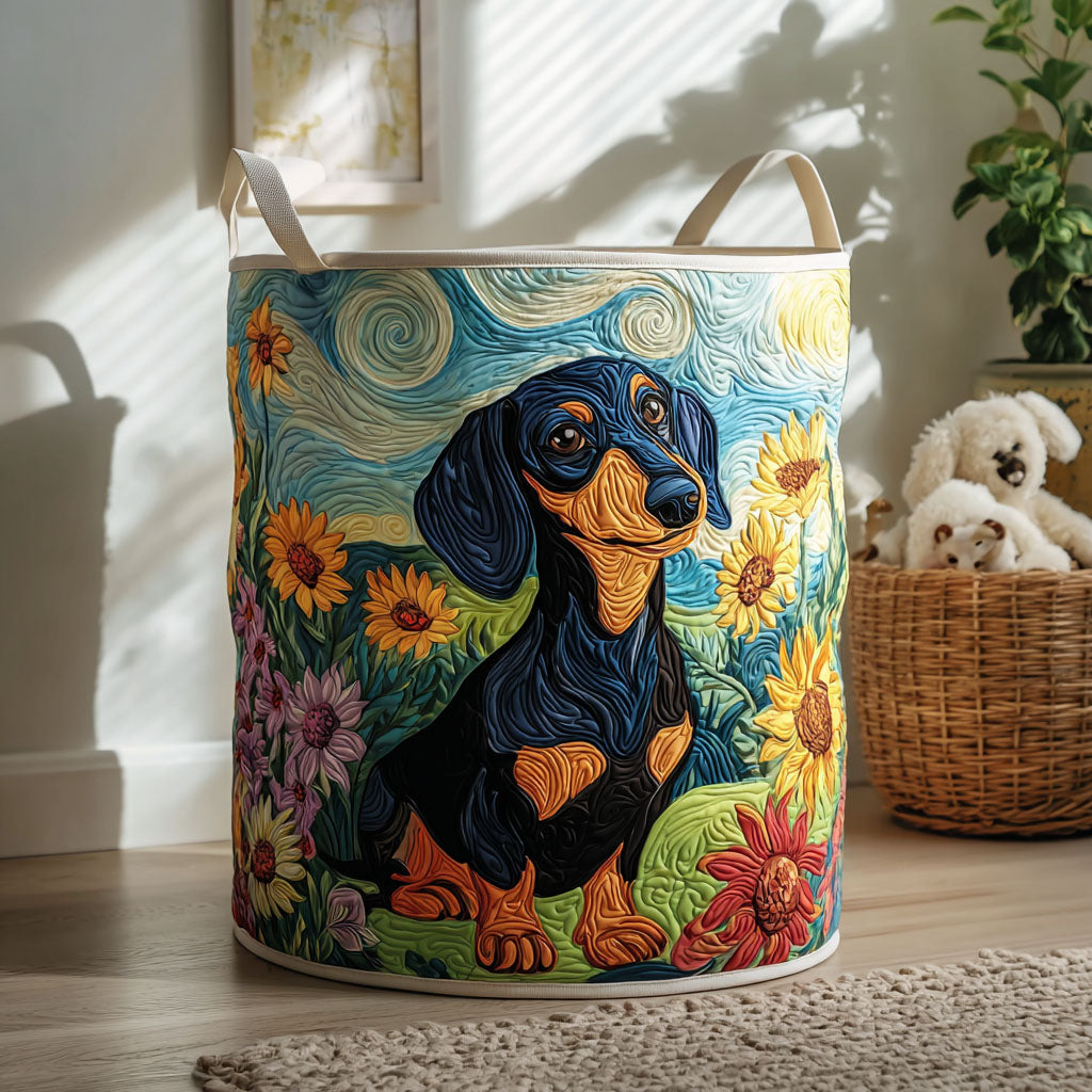 Padded laundry basket with cute dachshund NCU0PTT1242