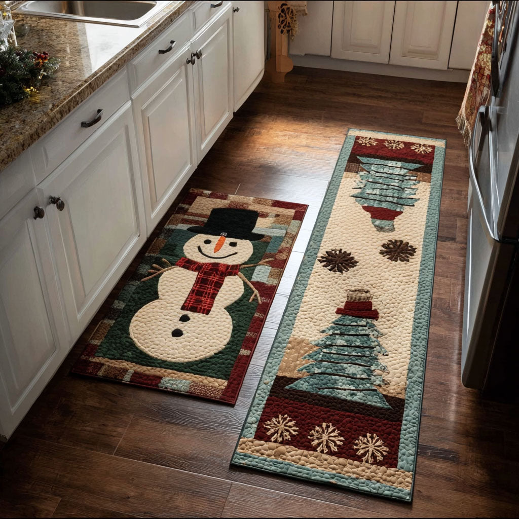 Winter Non-Slip Kitchen Rug with Snowy Details NCU0PT10157