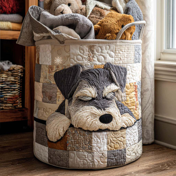 Quilted laundry basket with Schnauzer NCU0NNT1694