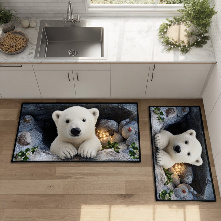 Winter Non-Slip Kitchen Rug with Snowy Path NCU0TD1421