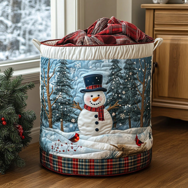 Quilted laundry basket with Christmas pattern NCU0QN028