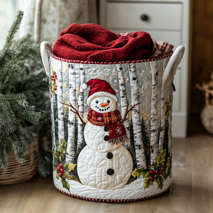 Quilted laundry basket with Christmas pattern NCU0QN028