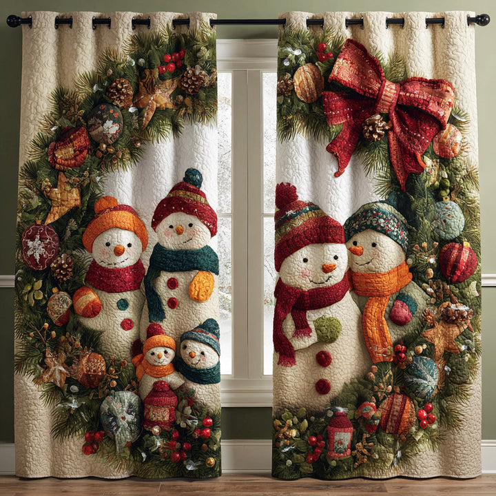 Winter Pleated Curtains with Snowman NCU0TD1482