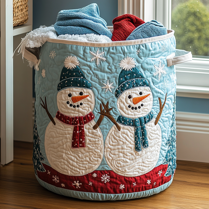 Quilted laundry basket with snowman NCU0DDK1070