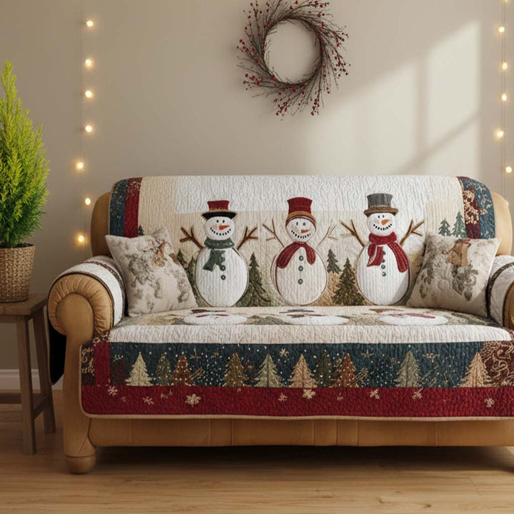 Quilted sofa cover with snow friends NCU0NT10747