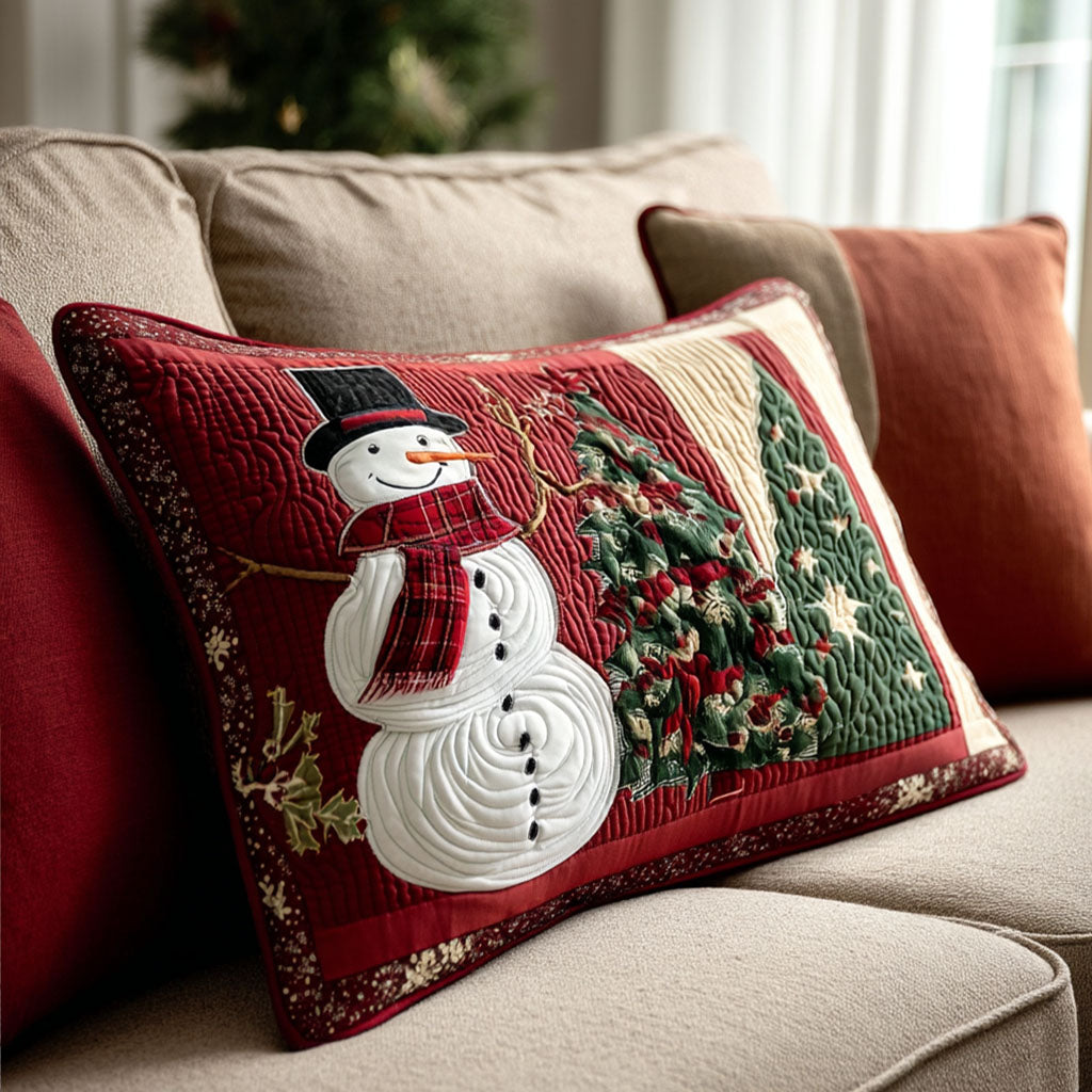 Quilted Pillow Cover with Snowy Joy NCU0PT9041