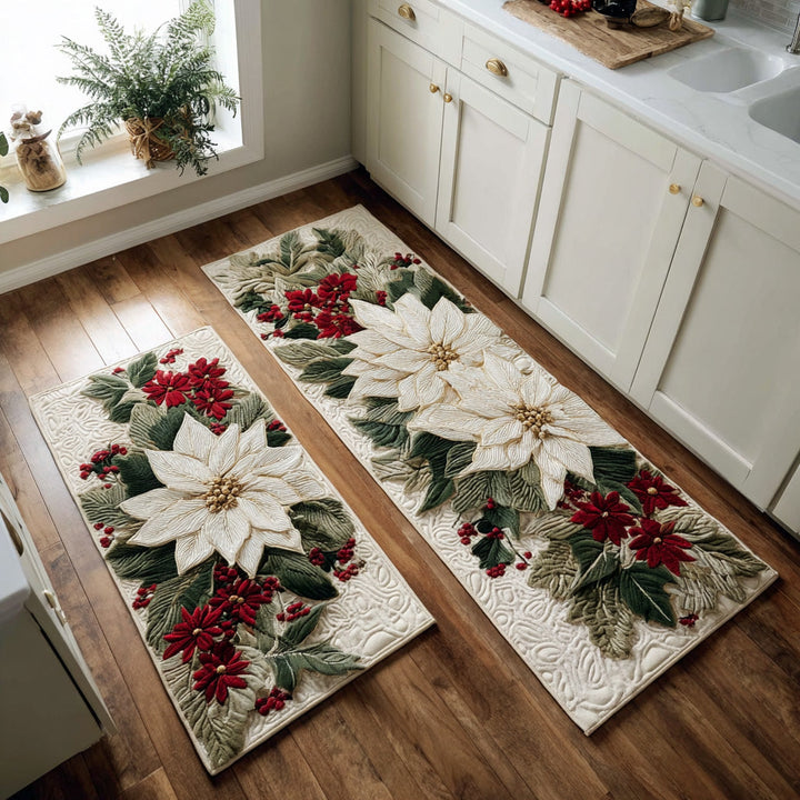 Winter Non-Slip Kitchen Mat with Snow Petals NCU0TD1729