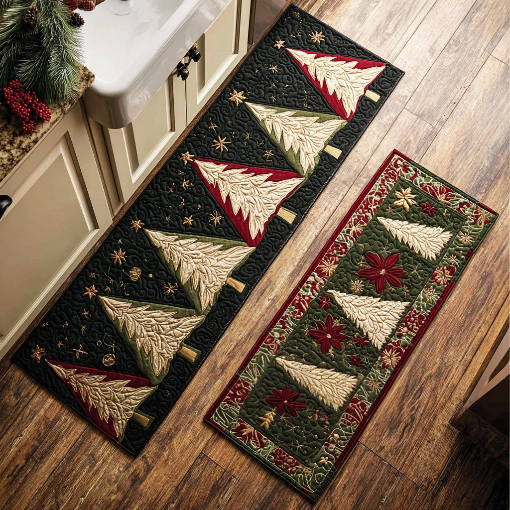 Winter Non-Slip Kitchen Mat with Snow-Covered Tree NCU0TD1724