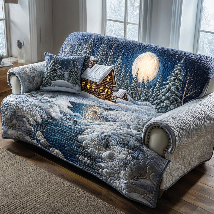 Quilted sofa cover with forest pattern NCU0VT360