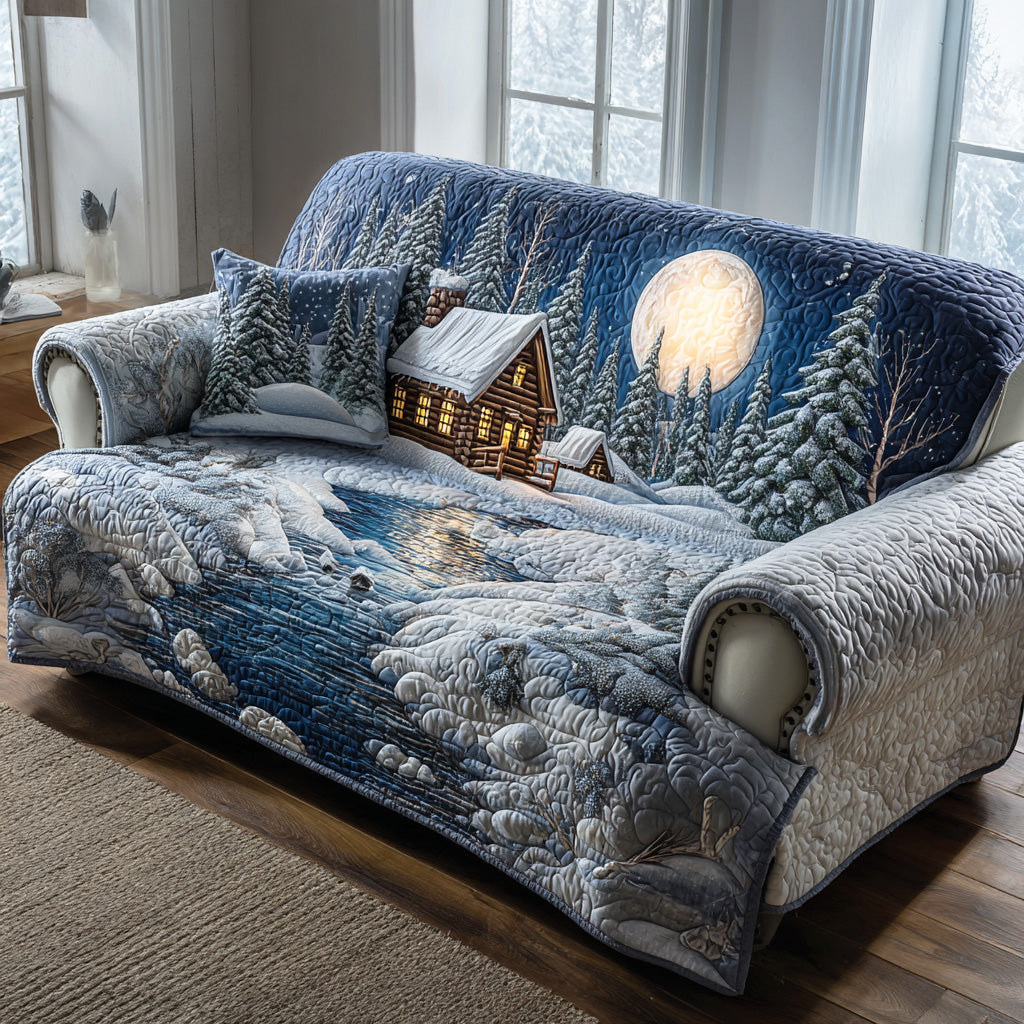 Quilted sofa cover with woodland pattern NCU0VT360