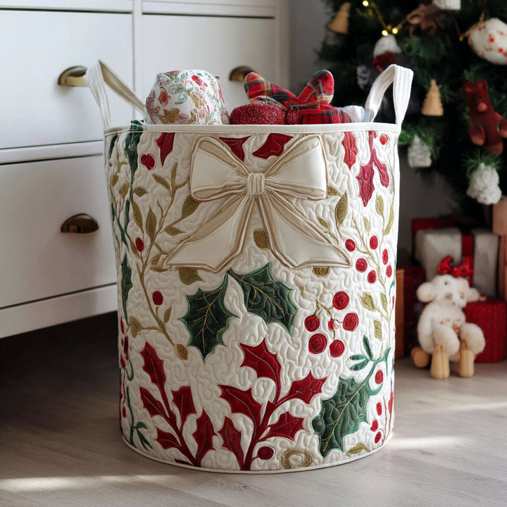 Quilted laundry basket with Christmas pattern NCU0QN032