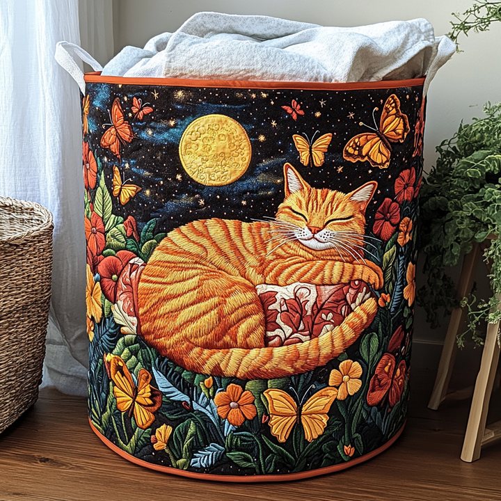 Quilted laundry basket with cats NCU0DDK613