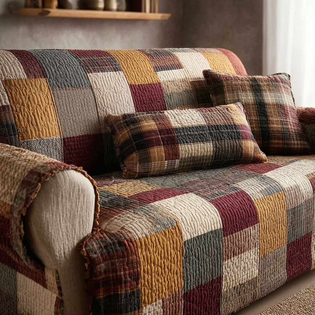 Quilted sofa cover in delicate rustic style NCU0NT12153