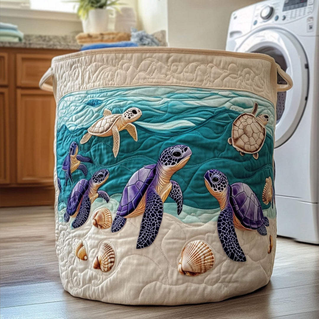 Quilted laundry basket with marine pattern NCU0PTT707