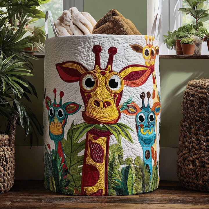 Quilted laundry basket with playful leopard print NCU0PTT986