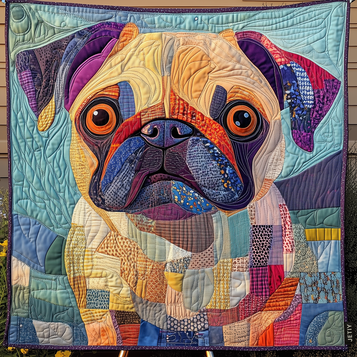 Quilted Blanket Squishy Pug Love NCU0DK1400
