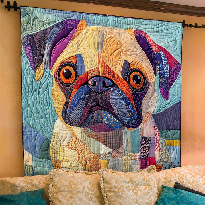 Quilted Blanket Squishy Pug Love NCU0DK1400