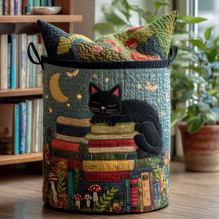 Quilted laundry basket with literary pattern NCU0PTT2400