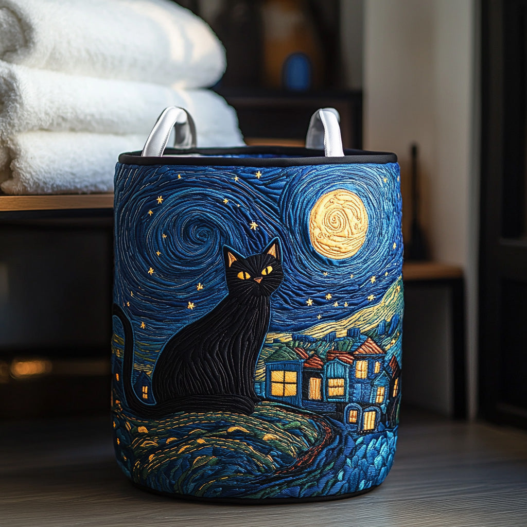 Quilted laundry basket with decorative prints NCU0PVL529