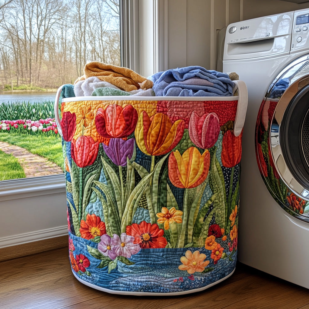 Quilted laundry basket with summer pattern NCU0DV743