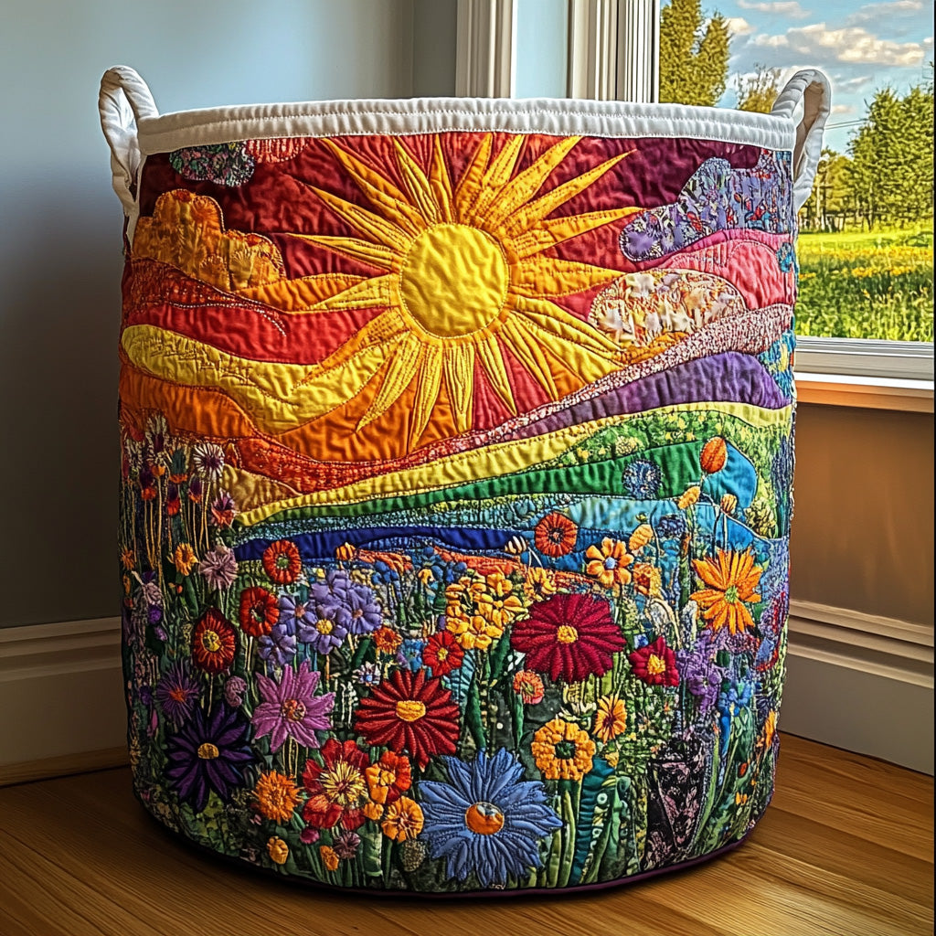 Quilted laundry basket with sunlight NCU0PVL615