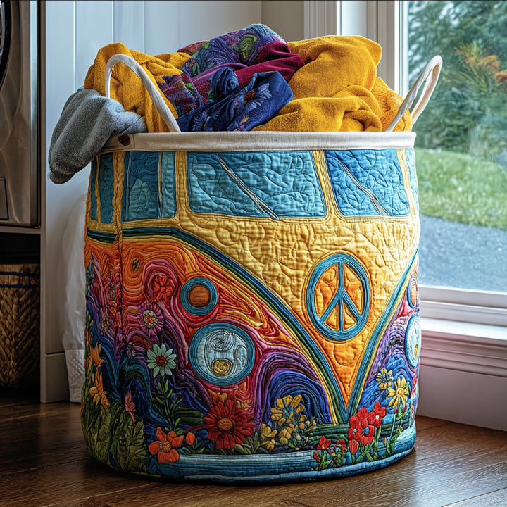 Colorful Quilted Laundry Basket in Hippie Style NCU0QN026