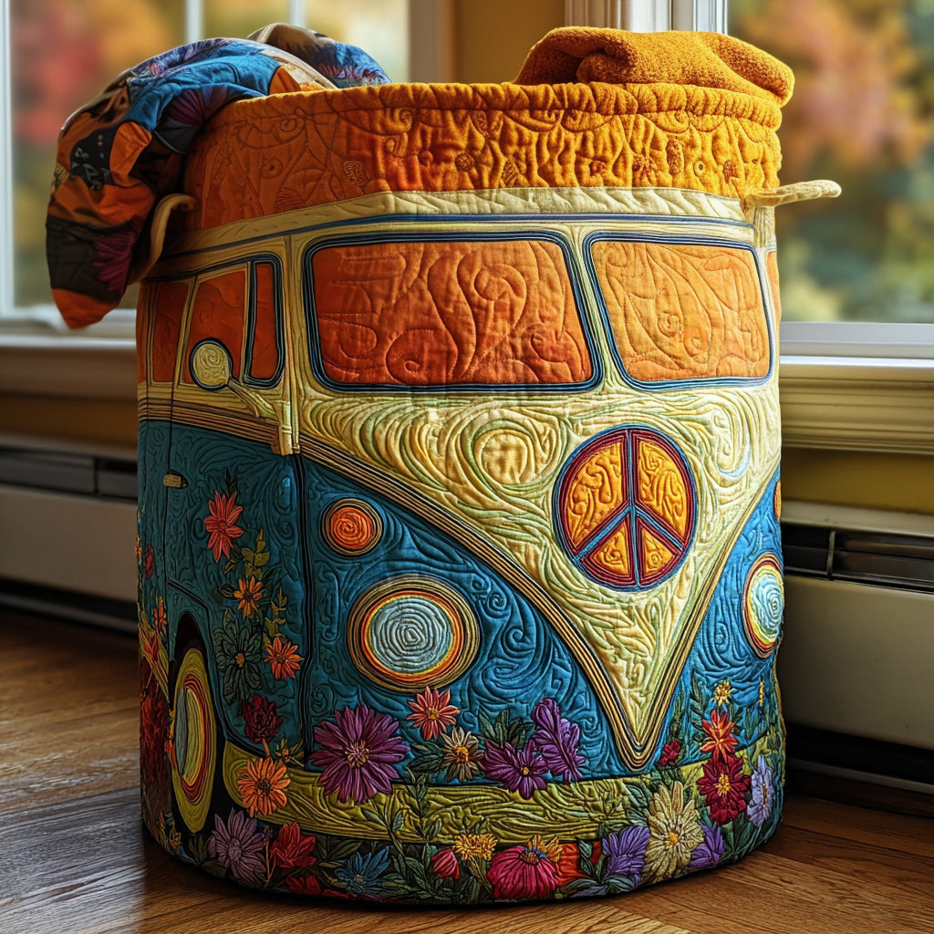 Colorful Quilted Laundry Basket in Hippie Style NCU0QN026