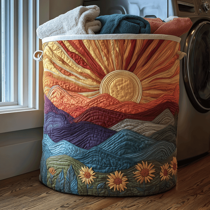 Quilted laundry basket with floral pattern NCU0TH2926