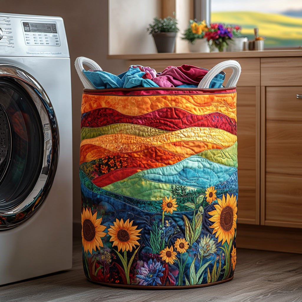 Quilted laundry basket with floral pattern NCU0DV735