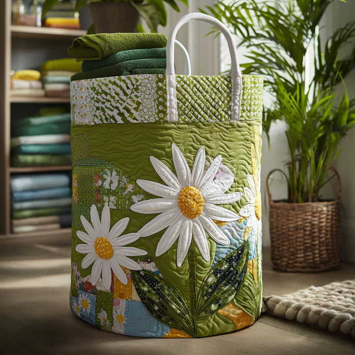 Quilted laundry basket with floral pattern NCU0PTT898