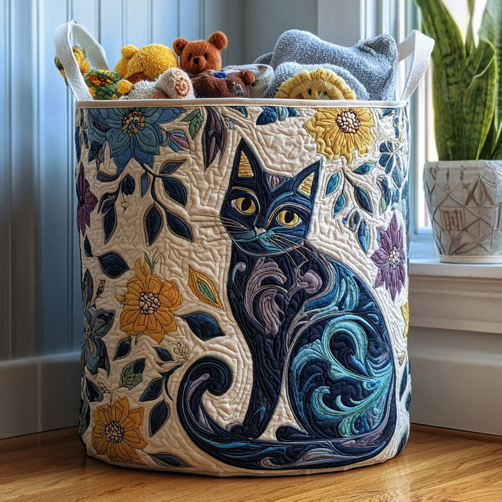 Quilted laundry basket with cats NCU0PTT1212